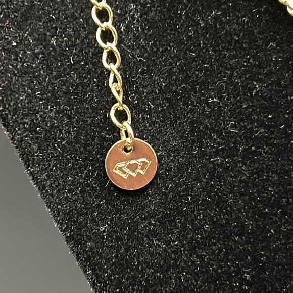 Double Happy Face Gold Tone Necklace, 18” - Picture 3 of 6
